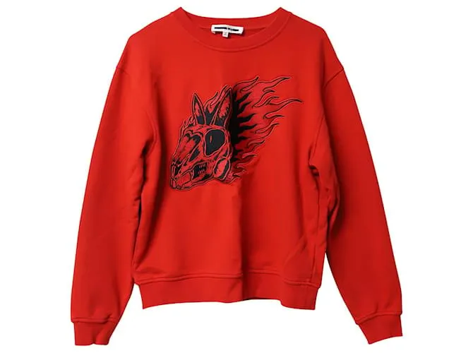 Alexander McQueen Sudadera con estampado de llamas de conejito McQ en algodón rojo Roja 