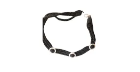 Autre Marque Cinturón negro y pedrería Plata 