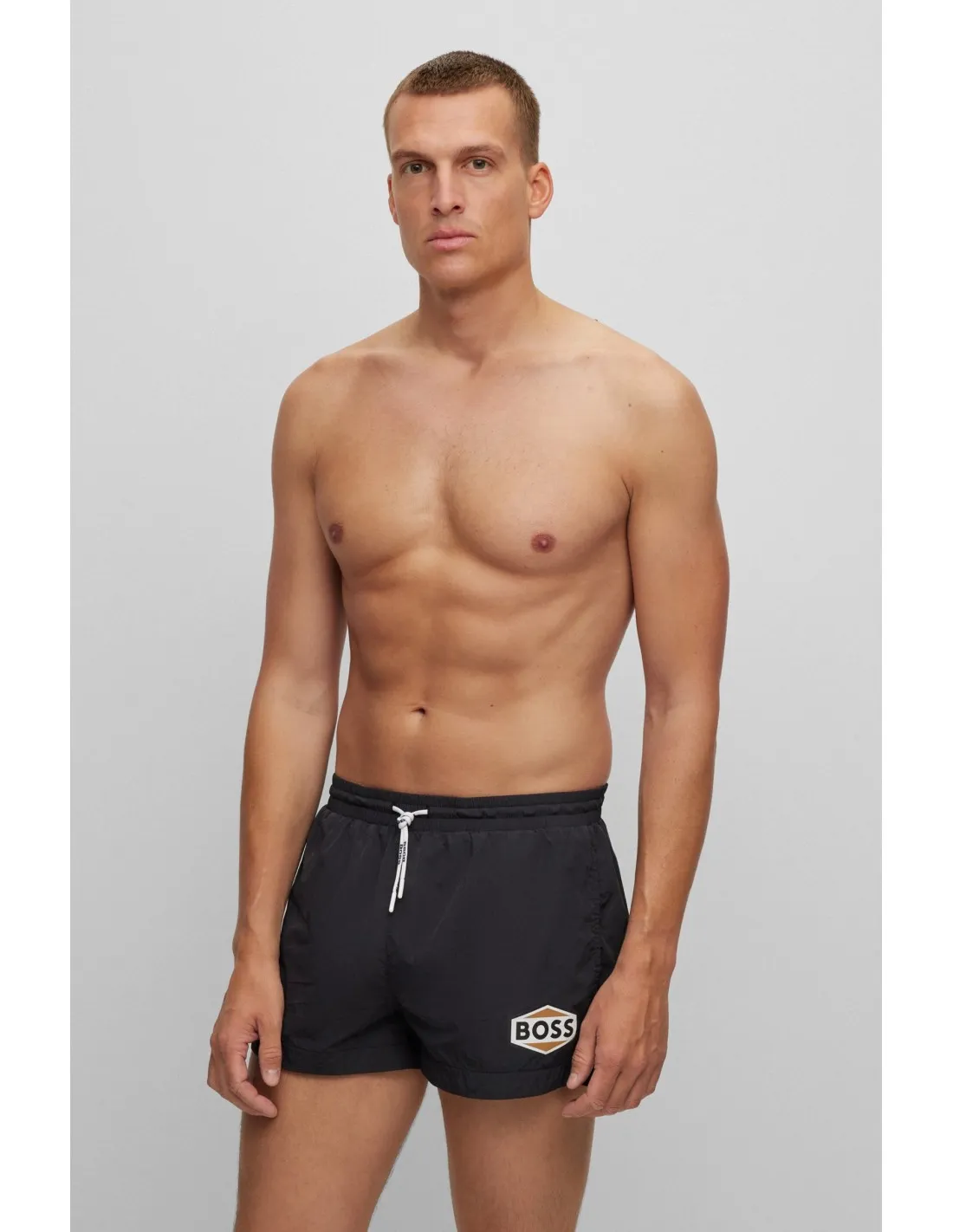 Bañador tipo shorts en tejido de secado rápido logo Boss