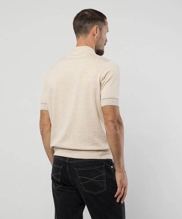 Brunello Cucinelli Beige melange polo