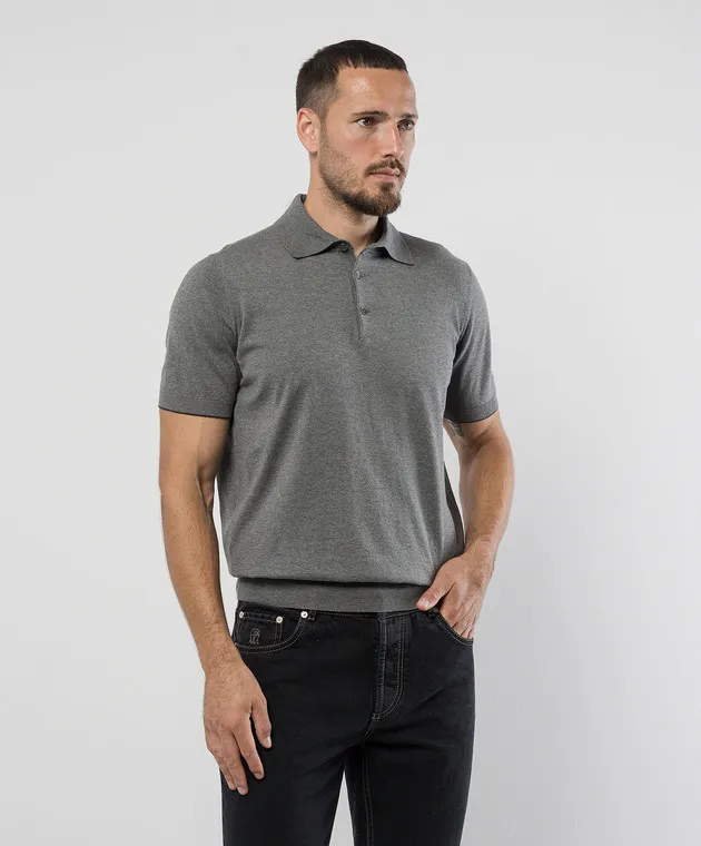 Brunello Cucinelli Gray polo shirt