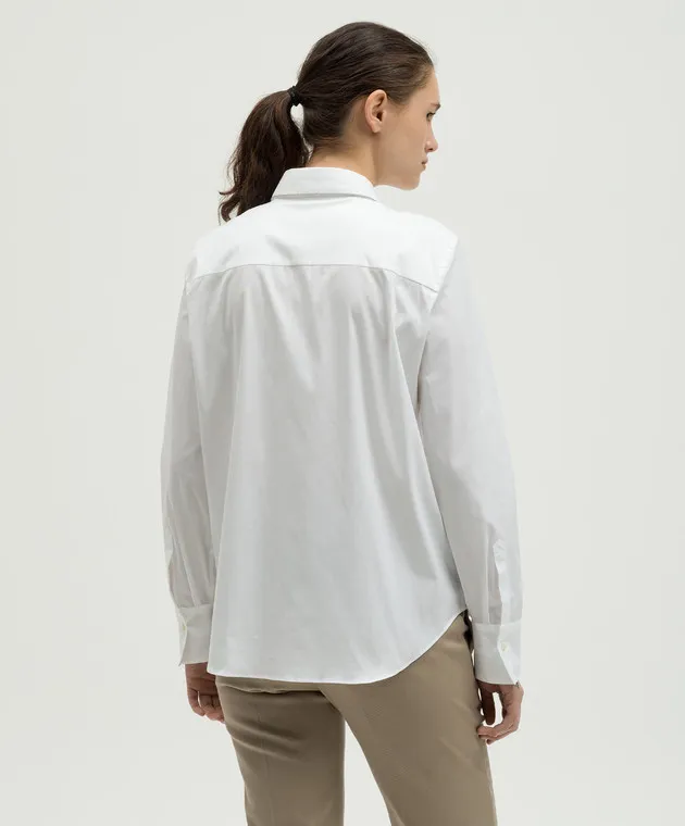 Brunello Cucinelli White shirt with monil chain
