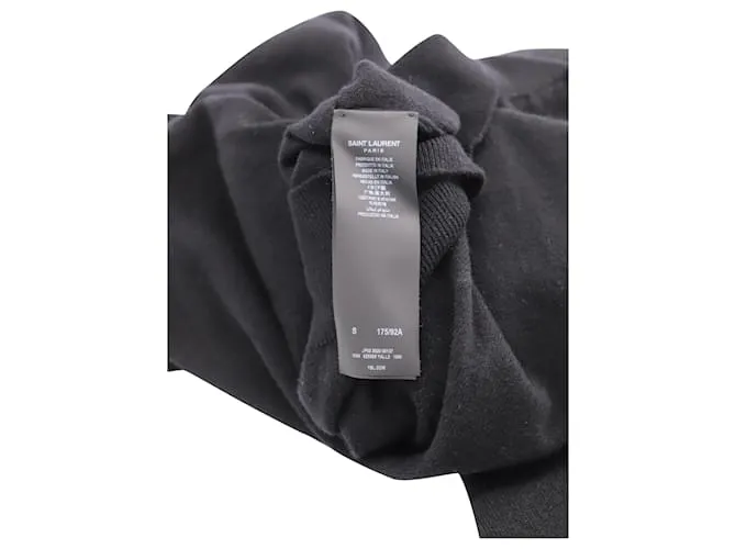 Camiseta polo de manga larga en cachemir negro de Saint Laurent 