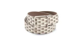 Cinturón de cuero Bally Pennant Castaño Blanco 