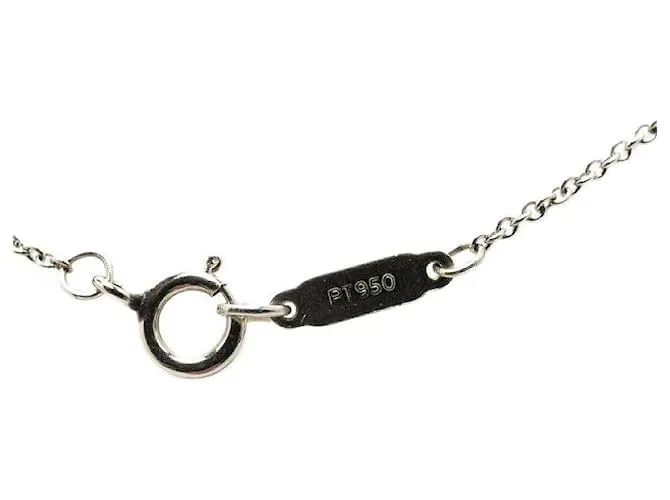 Collar Tiffany & Co Pt950 con engaste de flor en muy buen estado Plata 