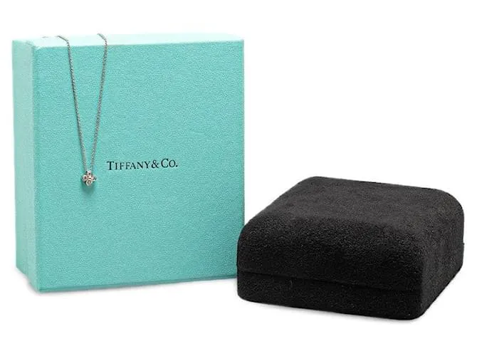 Collar Tiffany & Co Pt950 con engaste de flor en muy buen estado Plata 