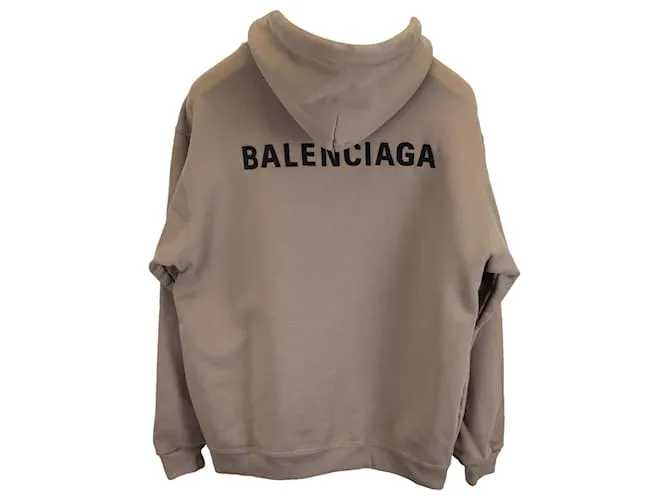 Everyday Sudadera con Logo de Balenciaga Corte Regular en Algodón Marrón Castaño Roja 