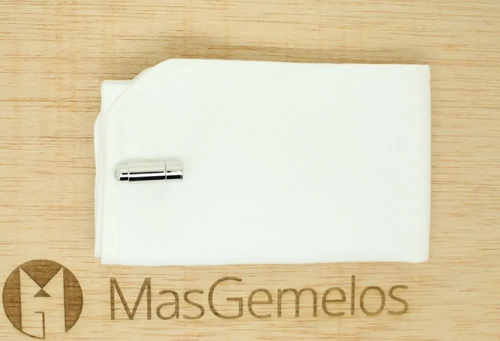 Gemelos para camisa Bala de Escopeta plateada