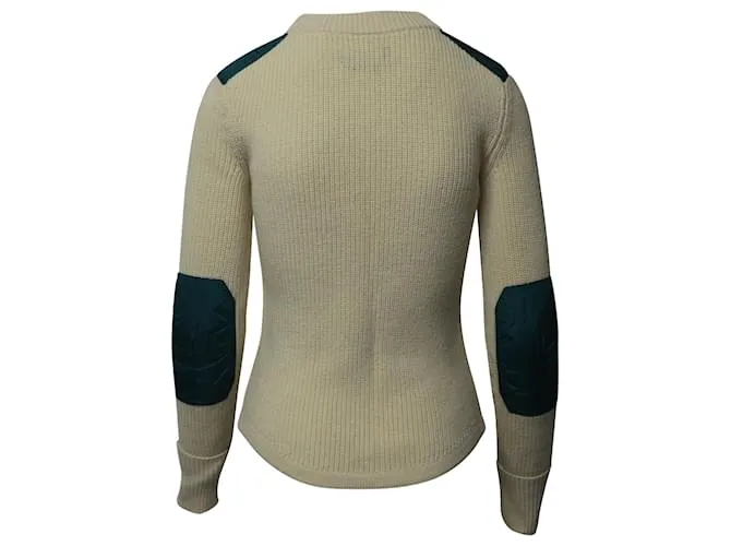 Isabel Marant Jersey con parches en contraste de lana color crema Laine Blanco Crudo 