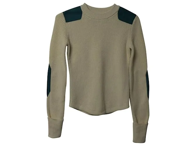 Isabel Marant Jersey con parches en contraste de lana color crema Laine Blanco Crudo 