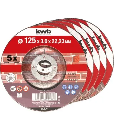 KWB Acc. Discos corte piedra 125x3x22,23mm - 5Uds.