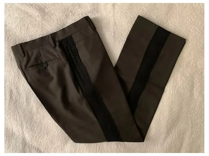 Lanvin Pantalón de lana de esmoquin vintage Gris antracita 