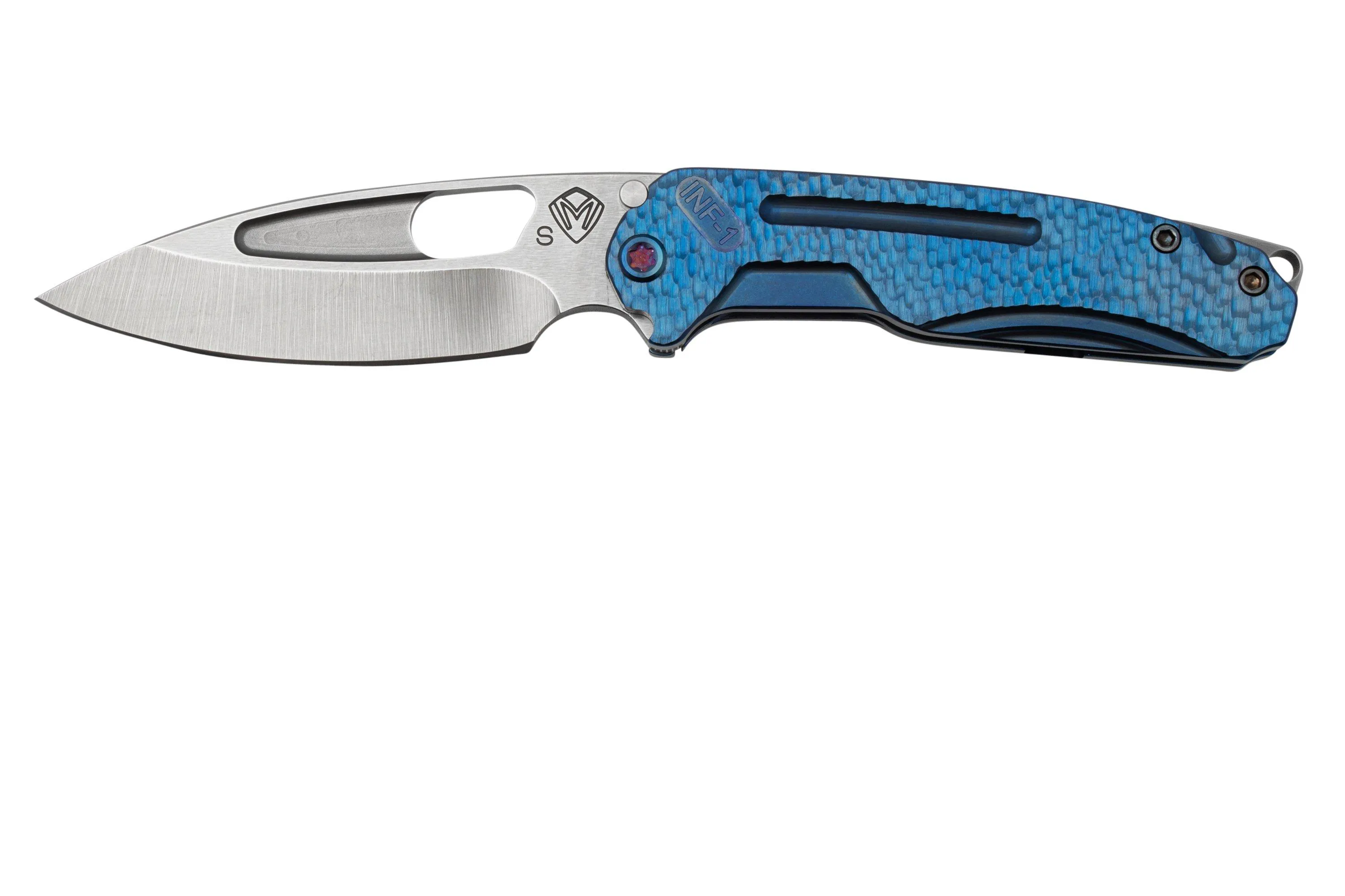 Medford Infraction, S45VN Tumbled Blade, Blue Cobblestone Handle navaja