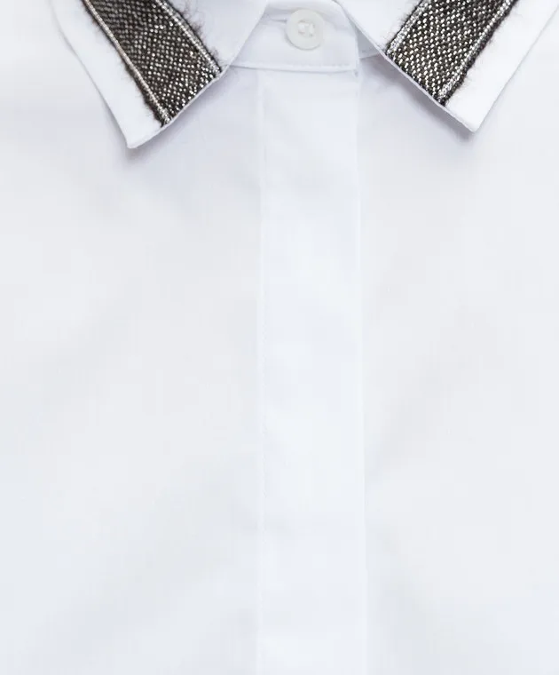Peserico White shirt with monil chain and lurex