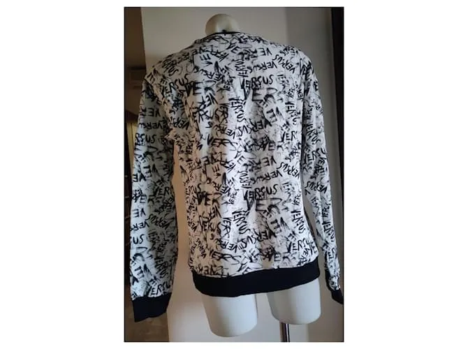sudadera con logo Versus Negro Blanco 