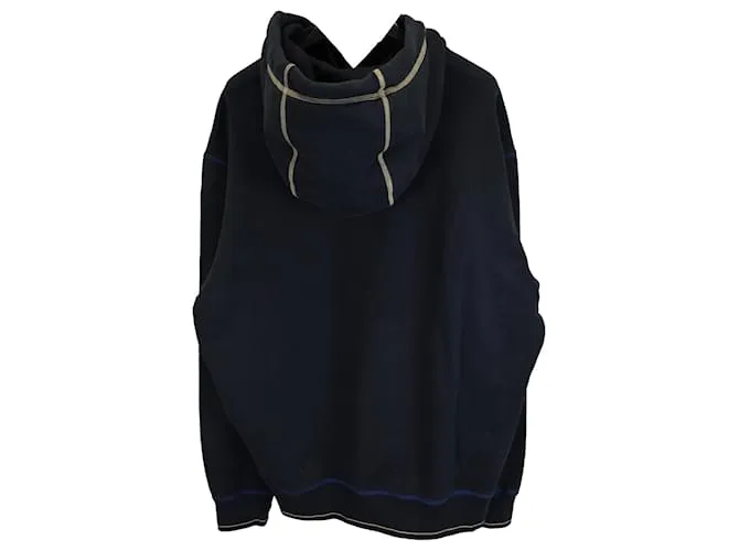 Sudadera de algodón azul marino con logo bordado de Stone Island 