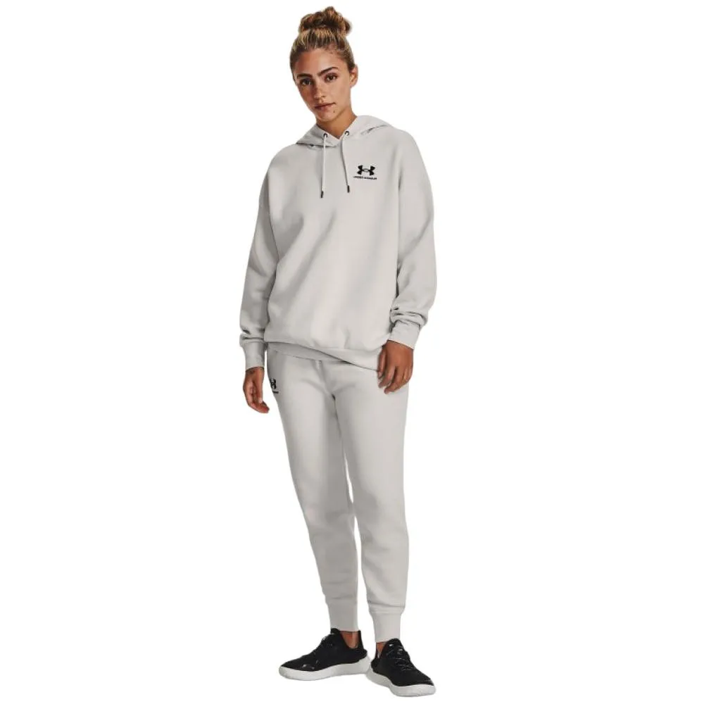 SUDADERA UNDER ARMOUR ESSENTIAL FLC BLANCO HOODIE 1379495-114